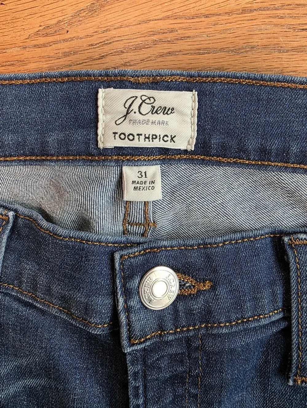 J. Crew Toothpick Skinny Jeans Size 31 Women Mid Wash Stretch Blue Denim Pants